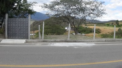 Main paved road and entrance gate