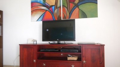  TV with Direct TV and DVR as well as blue ray player  