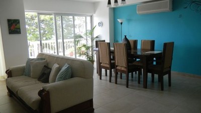 Dining And Living Room Open To Huge Balcony 