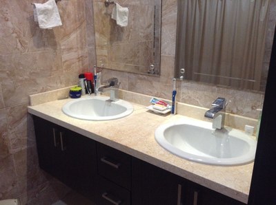  Master Bathroom With Double Bowl Sinks. 