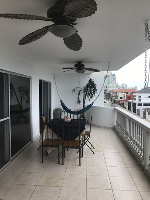 Gigantic Balcony With Ceiling Fans.