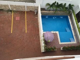   Looking Down To The Pool. 