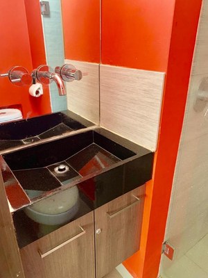 Unique Designer Sink In Guest Bathroom