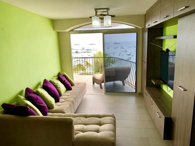 View Toward Living Room And Balcony Beyond