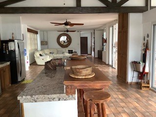 Kitchen Island And View To Living Room