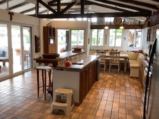 Kitchen Island And Dining Table Beyond