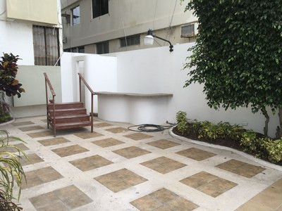 Separate Patio Area By Building Entrance
