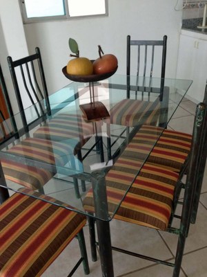 Glass-Topped Dining Table
