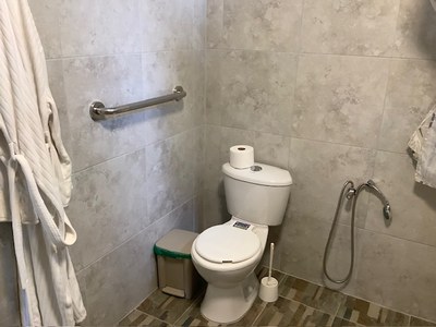 Tile Bathroom With Safety Grab Bar