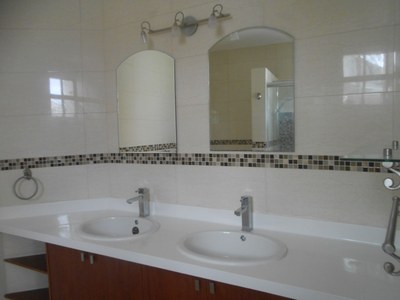  Double Sinks And Mirrors In Master Bathroom. 