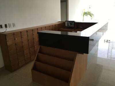   Front Desks Complete With Mailboxes And Magazine Rack. 