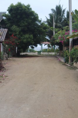 View of road heading to the beach