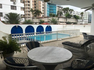  Covered Seating By The Pool
