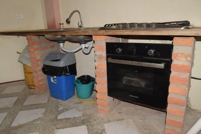 Built-In Oven And Stove In Outdoor Kitchen