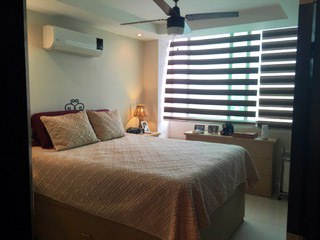 Master Bedroom With Ceiling Fan And Awesome Blinds
