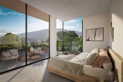 LIVING CUMBAYÁ - Departamento en venta, Ecuador - Dormitorio master con increible vista