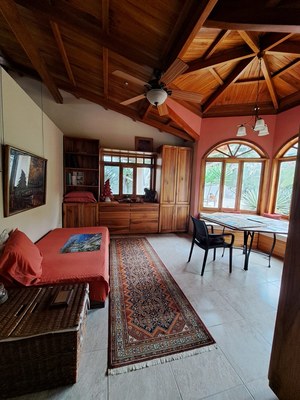 Living room beautiful wooden ceiling