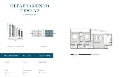 Porto Manta - plano departamento 2 habitaciones