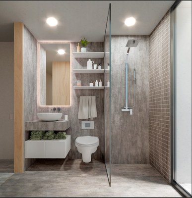 LUCIE PROJECT - studio apartments for sale in the center of Quito - modern bathrooms