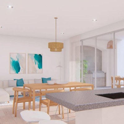 Karibao Villas II - houses for sale near the sea in Cantón Playas - Large living room with incredible finishes